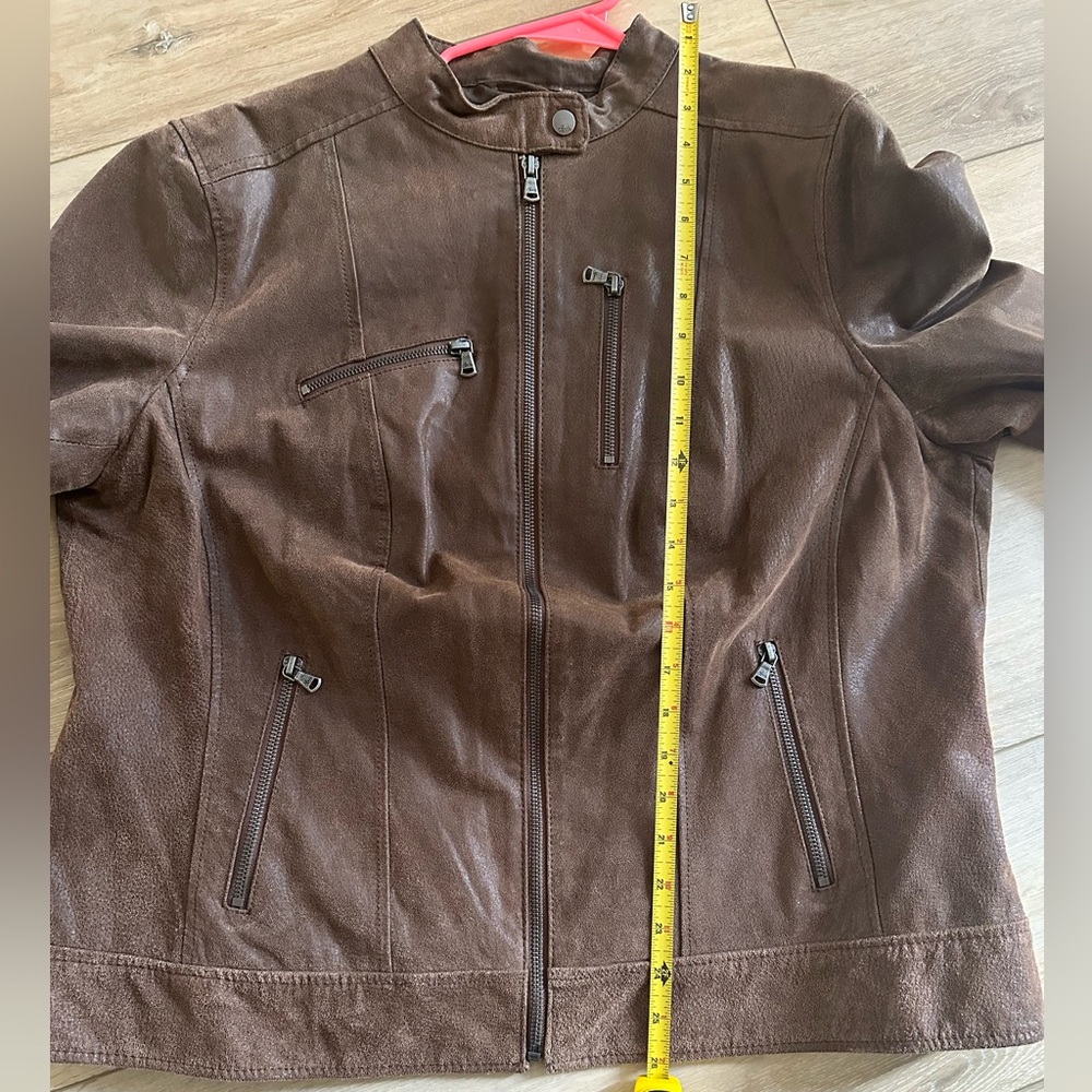 Levi’s Brown Suede Leather Moto Jacket Women Size XXL - Picture 9 of 10